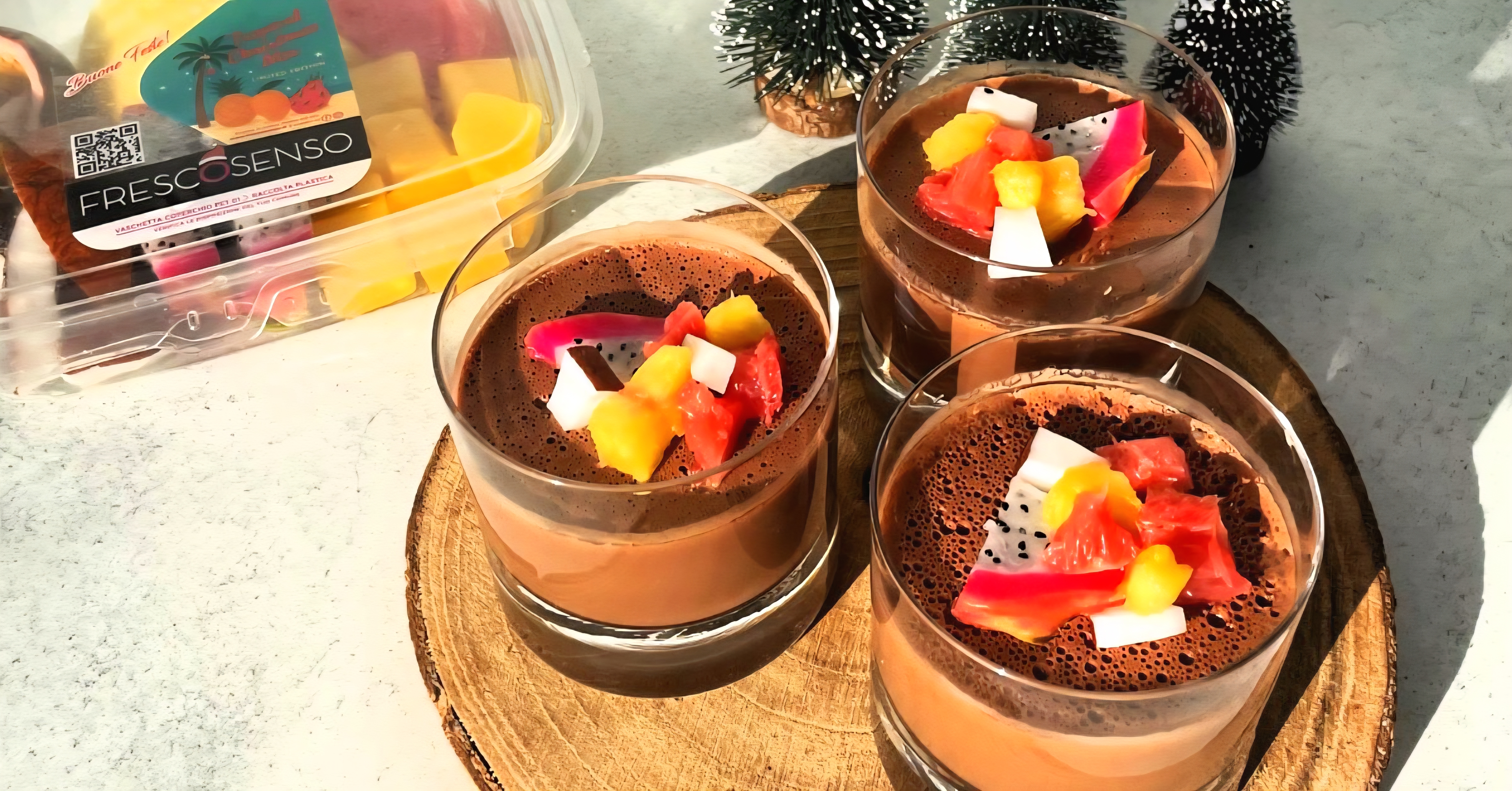 Mousse al cioccolato con Tropical Christmas Mix