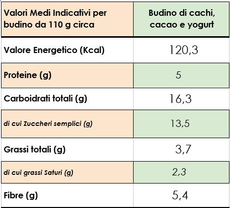 budino di cachi e cacao fit